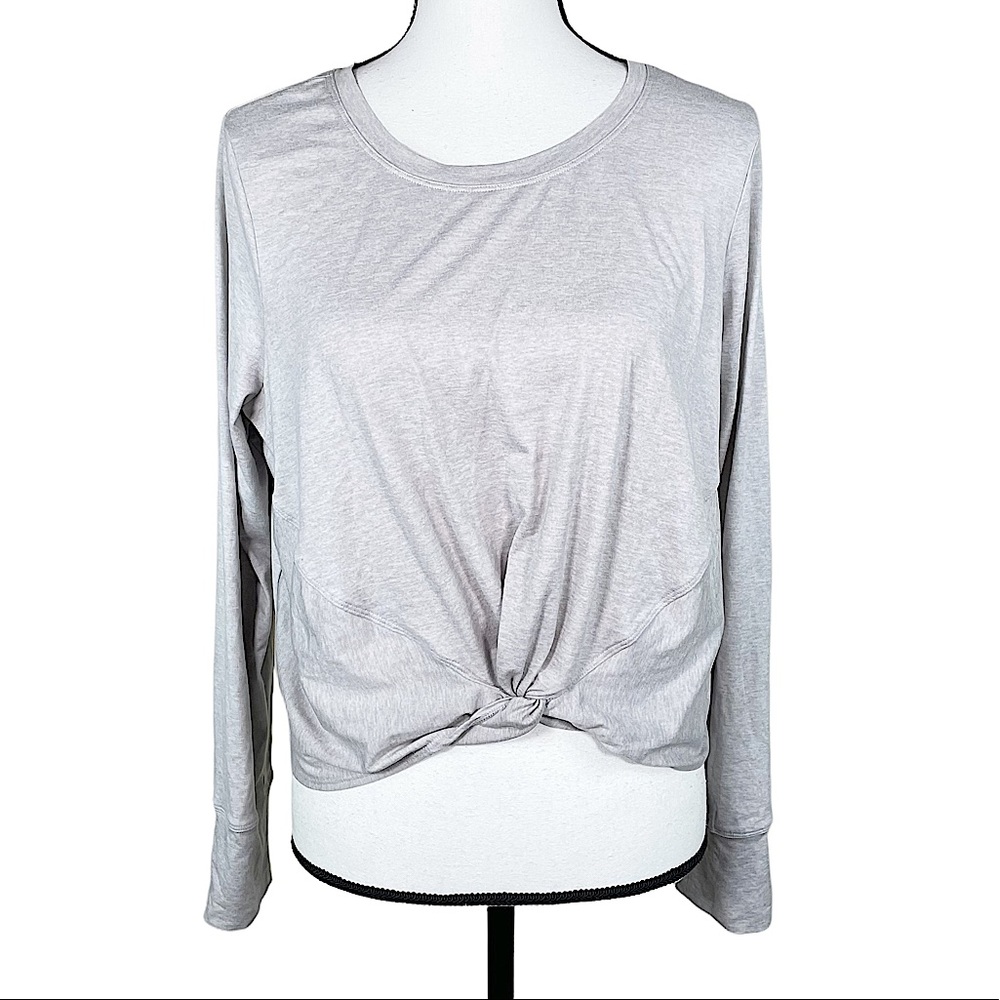 Yogalicious Knotted Front Long Sleeve Top